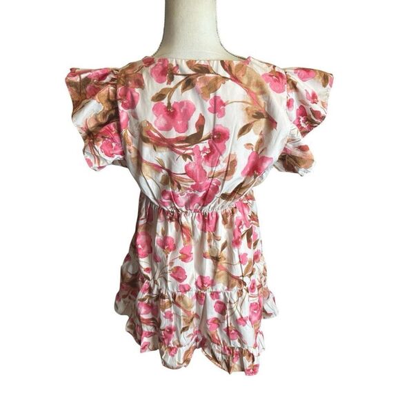 Abercrombie & Fitch Flutter Sleeves Tiered Lined Dress Size Small Y2K Babydoll - Picture 4 of 9